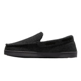Dluxe By Dearfoams Mens Herringbone Moc Slippers 91309688 Black L (11-12)