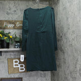 DKNY Womens Faux-Wrap Puff-Sleeve V-Neck Dress DD4HTC02 Pine Green 10