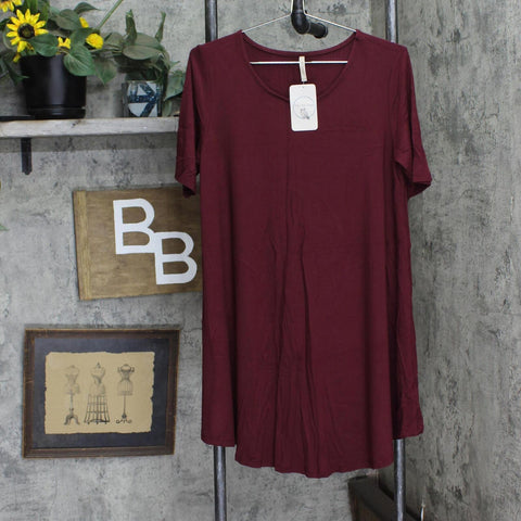 Wishlist Womens Knit V-Neck Tunic Short Sleeve Shirt DK7179S