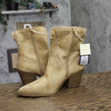 Universal Thread Dallas Ankle Western Bootie Block Heel 94463122 Tan Brown 6.5M