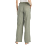 A New Day Womens High-Rise Linen Pleat Front Straight Trousers Sage Green 6