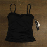 La Blanca Womens Island Goddess Ruffled Bandeau Tankini Swimsuit Top Black 10