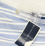 Karen Scott Short Sleeved Striped Boat Neck Top Light heather Blue XL
