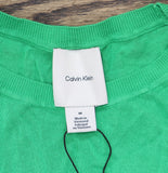 Calvin Klein Womens Fine Gauge Lightweight Short-Sleeve Sweater Blossom Green M