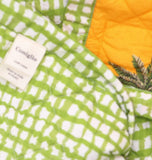 Coniglio Palm Beach Reversible Quilt Petit Palm Orange / Wavy Gingham Green King