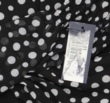 Tommy Hilfiger Womens Tie Front Chiffon Polka-Dot Midi Dress Black / Cream 6