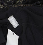 Calvin Klein Collared Self-Tie-Belt Midi Button Cuff Dress Black / Gold 8