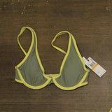 Salt + Cove Juniors Plunge Underwire Bikini Swim Top Green / Yellow S