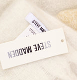 Steve Madden Fringe Two-Tone Oversized Rectangle Scarf SMA-5126 Brown / White
