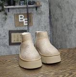 Wild Fable Womens Missy Platform Booties with Memory Foam Insole Beige Brown 6M