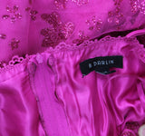 B Darlin Floral Glitter Sweetheart Sleeveless Gown Dress Fuschia Pink 7/8