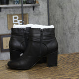 Bella Vita Arlette Dress Leather Buckle Booties ARLET Black 8.5N