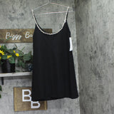 Aqua Crystal Trim Shift Dress IDO12870 Black L