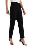 Calvin Klein Womens Ponte Cropped Straight Pants 44B690G Black L
