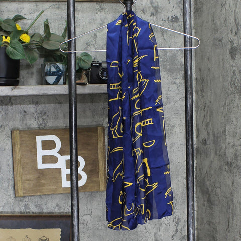 Cedric Brochier Soieries Womens Silk Lightweight Rectangle Scarf Blue Yellow OS
