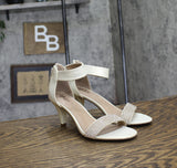 Style & Co. Womens Phillyis Two-Piece Evening Sandals Off White Gold Sparkle 6M
