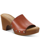 Sun + Stone Womens Alina Studded Platform Sandals 10011740200 Cognac Brown 7M