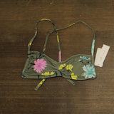 Salt + Cove Juniors Floral-Print Sweetheart Bikini Swim Top 806993 Sage Green L