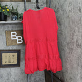 Gl By Gibson Look Women's Split Neck Tiered Easy Fitting Dress 14194