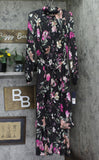 Rachel by Rachel Roy Belted Chiffon Midi Dress Cascade Garden Black Multi 10