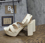 Sun + Stone Womens Lillah Dress Sandals Heels 10014732100 Bone Off White 10M