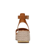 Franco Sarto Womens Terry5 Espadrille Wedge Sandal J4069L1 Tan Brown Leather 9M