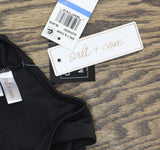 Salt + Cove Juniors Center-Ruched V-Neck Bikini Top SC251007BT Black XL