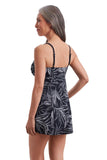 Shape Solver Womens One Piece Encounter Empire Leaf Swim Dress Black Multi 16