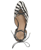 INC International Concepts Lace-Up Strappy Heel Sandals Zebra Black White 7M