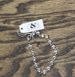 Christopher & Banks Womens Fashion Clover Flower Chain Bracelet Silver Gray 7"