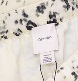 Calvin Klein Printed Pull-On Pants Lined Drawstring 44B913G Light Gray Print XS