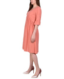 Ny Collection Swiss Dot Bell Sleeve Midi Sundress MNKD3217 Tawny Orange S