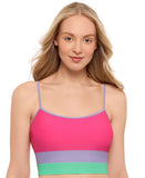 Salt + Cove Juniors Colorblocked Midkini Swim Top 807147 Pink Multi S