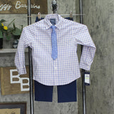 Tommy Hilfiger Plaid Shirt Tie & Pants 3 Piece Formal Set Orchid Pink Multi 4