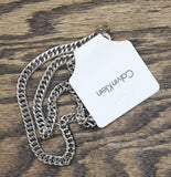 Calvin Klein Fashion Curb Chain Link Necklace Silver Gray 18"