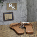 A New Day Womens Fiona Lasercut Slide Sandals 94944454 Beige Brown 10M