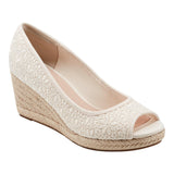 Bandolino Womens Nuri Peep Toe Platform Wedge Sandals Cream Off White 8.5M