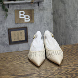 Franco Sarto Pump Faux Leather Woven Alabaster Off White MISMATCH (7.5M/8M)