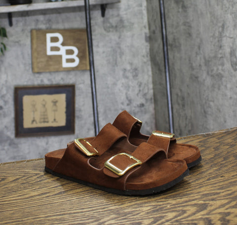 Madden Girl Womens Bodiee Footbed Sandal BODI01J1 Chestnut Brown 8.5M