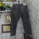 Levi's Vintage 505 Regular Fit Straight Leg Jeans Black Wash See Measurements
