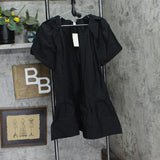 A New Day Womens Flutter Short Sleeve Mini Poplin Dress 89571058 Black XS