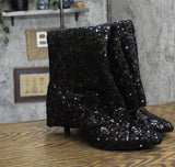 A New Day Womens Abba Sequin Foldover Tall Boots 91636693 Black 9.5M