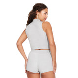 Wild Fable Womens Mock Turtle Neck Zip Sweater Tank 91030442 Heather Gray XS