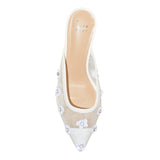 A New Day Womens Delilah Mesh Floral Mule Heels 92611119 White 7.5M