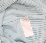 Peace Love World Crewneck Sweater w/ Pop Color Detail Soft Seafoam Blue Green S