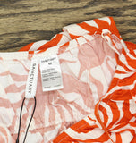 Women's Mini Cover-Up Dress with Front Tie White Sand Orange Multi M