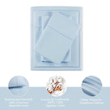 Madison Park 500 TC Egyptian Cotton 4-Piece Sheet Set MP20-8229 Blue Queen