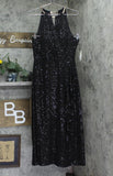 Kensie Womens Sequined Midi Dress Cold Shoulder Gown KDTP3129 Black 12