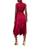 Tahari Asl Womens Velvet Pleated Midi Dress 2AM193-T2 Wild Berry Purple Pink 8