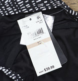 Island Escape Womens Cali Printed Underwire Tankini Swim Top Black / White 12